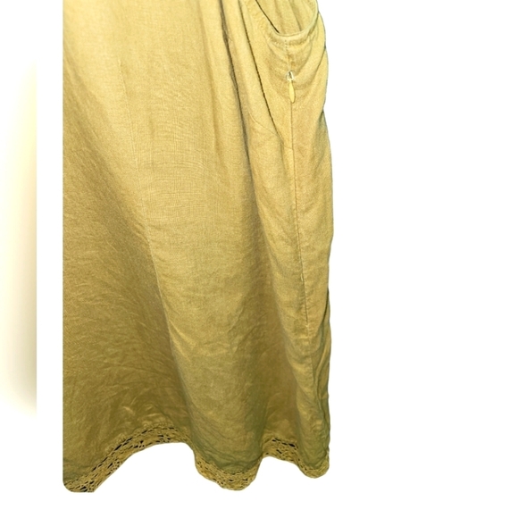 Soft Surroundings Pale Wheat color Embellished Linen Tunic Bohemian 2XL - Picture 3 of 8